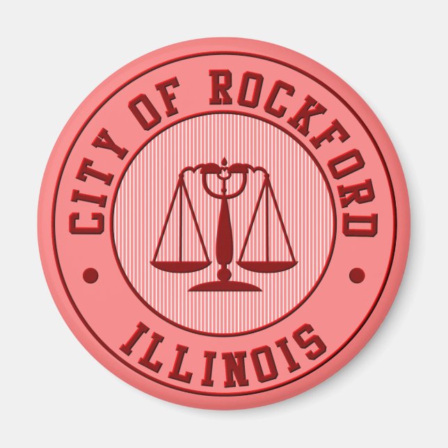 KRW Rockford Peach Baseball Team Magnet (Framsidan)