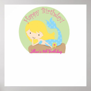 KRW Roligt Lil Sjöjungfru Birthday Autograph Poste Poster