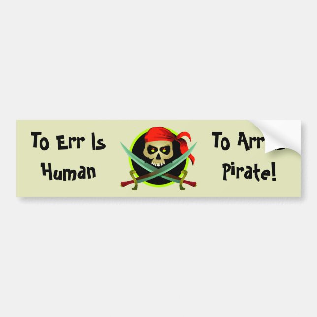 KRW Roligt Piratskämt Bildekal (Framsidan)