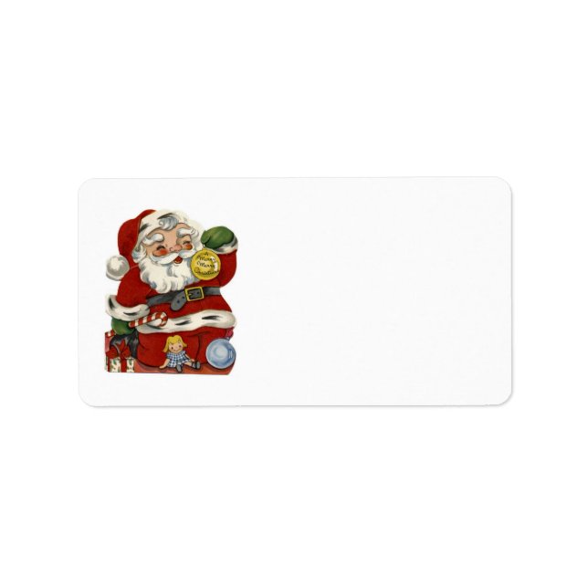 KRW Santa and Leksak jul Blank Address Label Adressetikett (Framsidan)