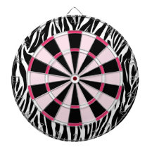 Krw-sebrasvart och för rosor Dartboard flickaktigt