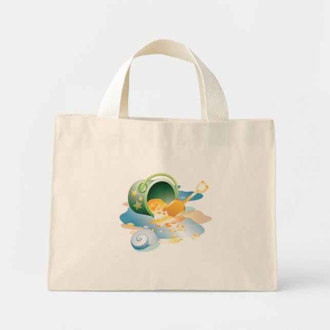 KRW Shovel and Pail Beach Bag Mini Tygkasse (Framsidan)