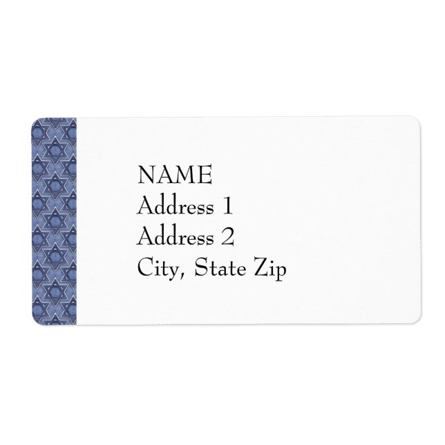 KRW Star of David Anpassningsbar Shipping Label Fraktsedel (Framsidan)