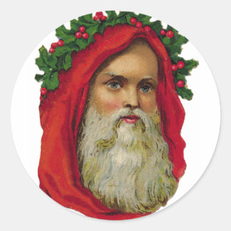 KRW Victorian Pappa jul Santa Sticker Runt Klistermärke