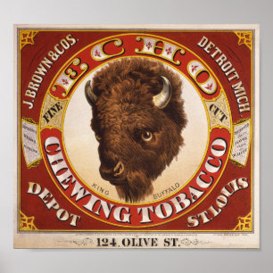 KRW-Vintage 1873 Echo Chewing Tobacco Label Poster