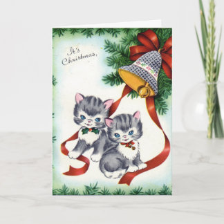 KRW Vintage Cute Kittens julkort Helgkort