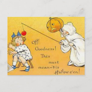 KRW Vintage Halloween Children Vykort