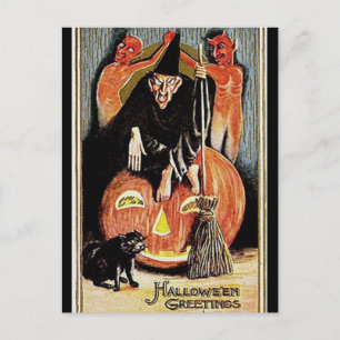 KRW Vintage Halloween Hälsning Vykort