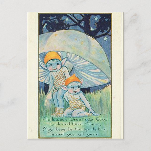 Krw-vintage Halloween Vykort (Framsida)