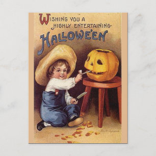 KRW Vintage Halloween Vykort