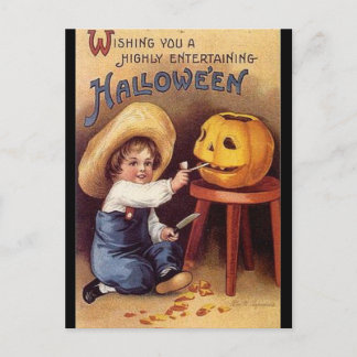 KRW-Vintage med hög underhållning av Halloween-kor Vykort