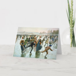 KRW Vintage Skating 1885 Holiday Card Helgkort
