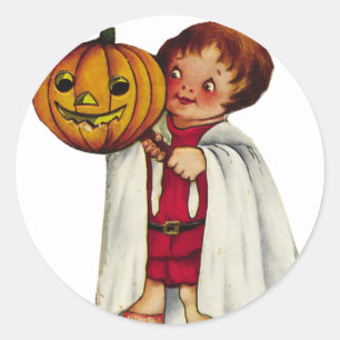 Krw-vintagetrick eller Treater Halloween Runt Klistermärke