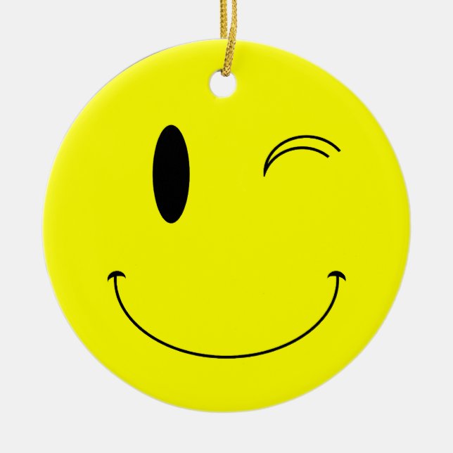 KRW Winking Smile Ansikte Dubbla Sided Ornament (Framsidan)