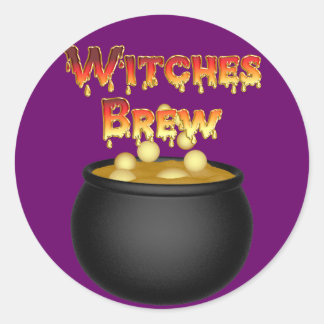 KRW Witches Brew Cauldron Halloween Runt Klistermärke