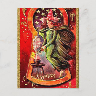 KRW Witches Brew Vintage Halloween Vykort