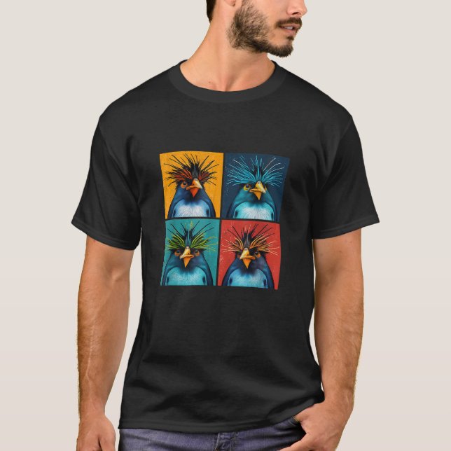 Kryckhopper Penguin-plagg i konstform Illustration T Shirt (Framsida)