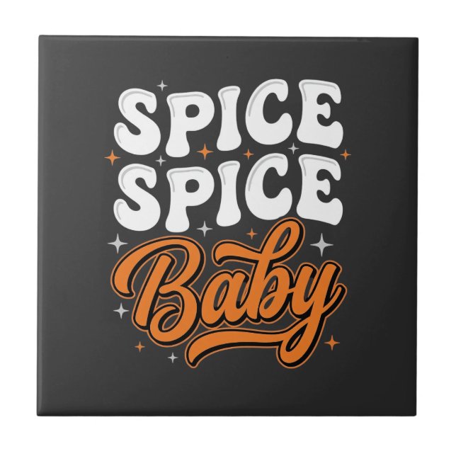 Krydda Krydda Baby Halloween Retro Typografi Desig Kakelplatta (Framsidan)