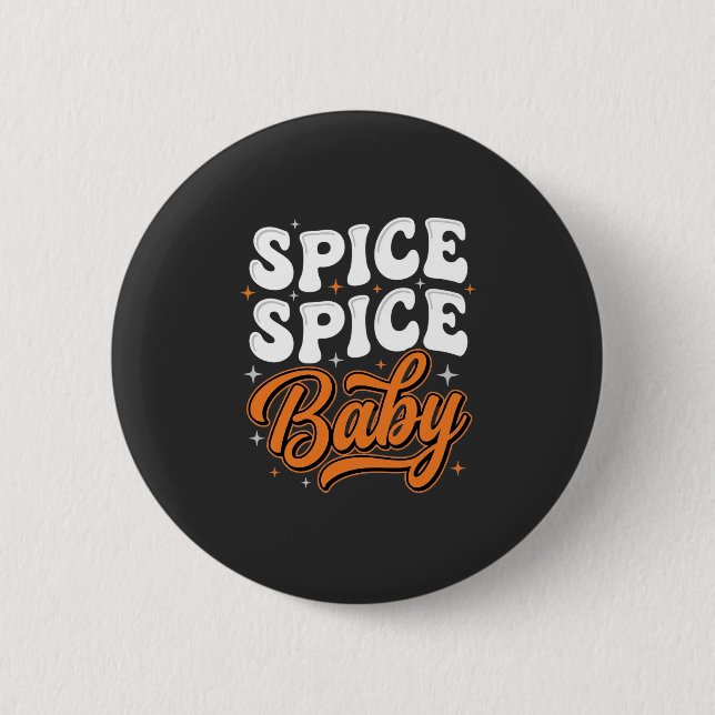Krydda Krydda Baby Halloween Retro Typografi Desig Knapp (Framsida)