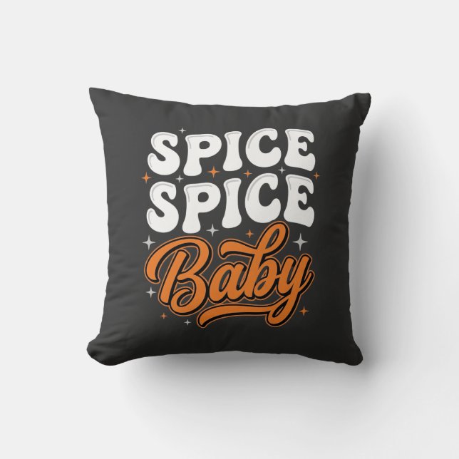 Krydda Krydda Baby Halloween Retro Typografi Desig Kudde (Framsida)