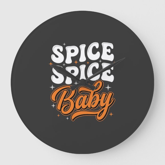 Krydda Krydda Baby Halloween Retro Typografi Desig Stor Klocka (Framsida)
