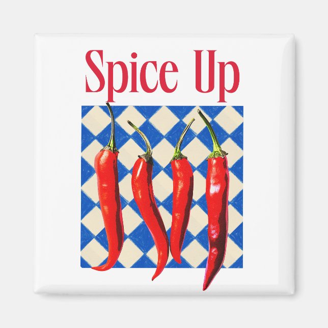Krydda Upp Djärv Chilipeppar Djärv  Magnet (Framsidan)