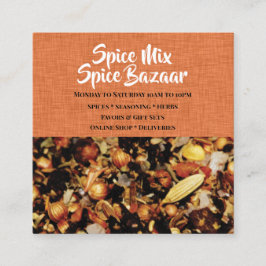 Kryddablandningen fotograferar modern chic för fyrkantigt visitkort