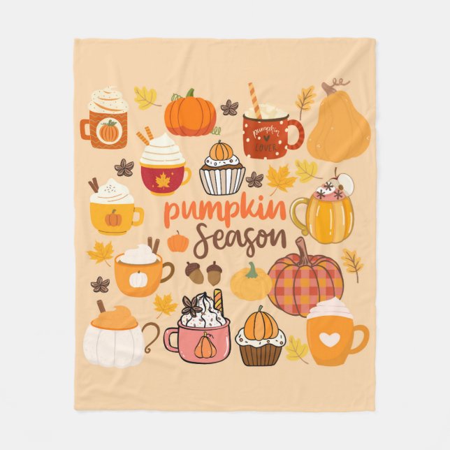 Kryddad Pumpasäsong Fleecefilt (Framsidan)