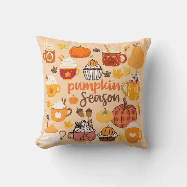 Kryddad Pumpasäsong Kudde (Framsida)
