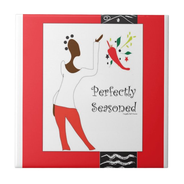 "Kryddade Pefrectly kök belägger med tegel ", Kakelplatta (Framsidan)