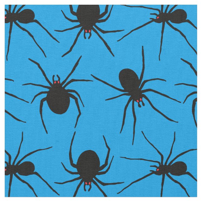 Kryddade spindlar med röd Ögon blå Tyg (Närbild)