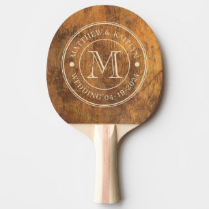 Kryddbräda Bröllopsmonogram Pingisracket