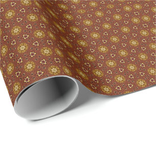 Kryddig Brun Gul Masala Mönster Presentpapper