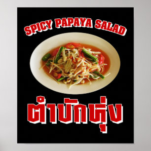 Kryddig Isaan för Papayasallad [hängd Tam Mak] Poster