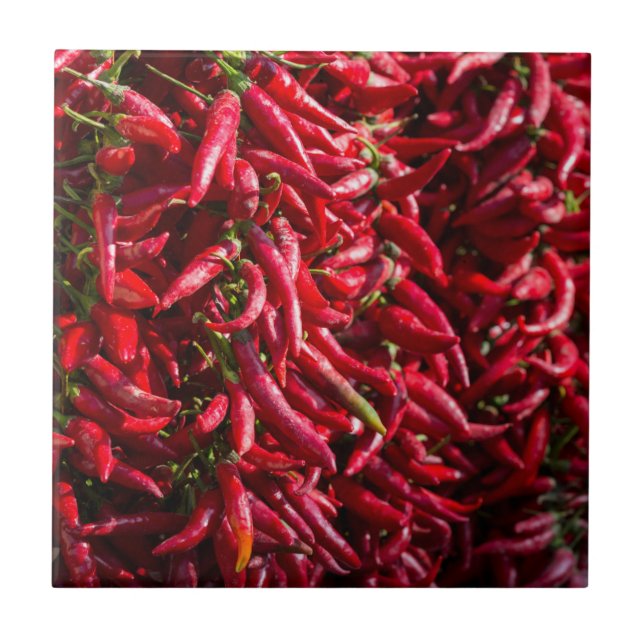 Kryddig röd chili i staden Kalocsa Kakelplatta (Framsidan)