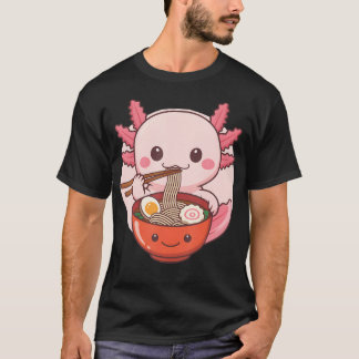 Kryddiga nudlar Ramon Kawaii Axolotl äter kryddigt T Shirt