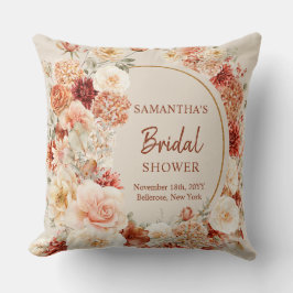 Kryddor av orange beige rost från trädgårdsodling kudde