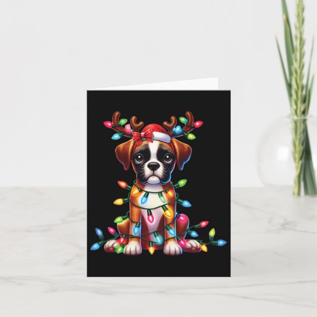 Kryddor Djurförening söta boxer hund ren horn Kort (Framsida)