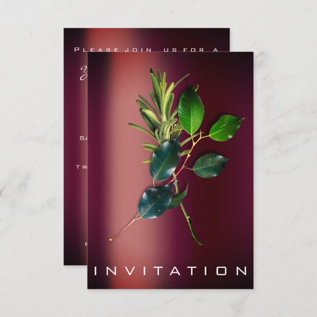 Kryddor Italiensk kock Middag Hållbarhet Grön Inbjudningar (Fram/baksida)