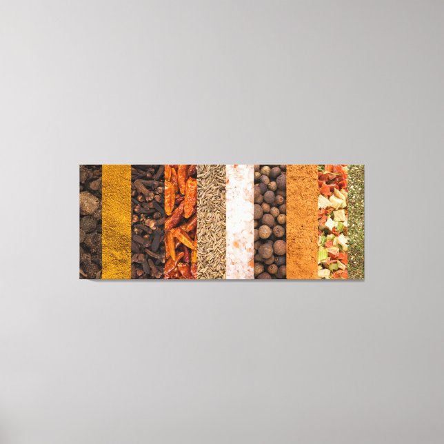 Kryddor och livsmedelsingredienser canvastryck (Framsida)