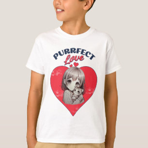 Kryddperfekt kärlek Söt kattflicka Hjärtillustrati T Shirt
