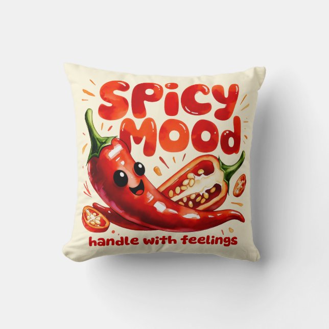 Kryddstämning Chili Kryddig Mat Kawaii Konst Kudde (Framsida)