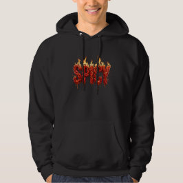 Kryddstark Chilipeppar Eld Typografi Mat Matlagnin Hoodie
