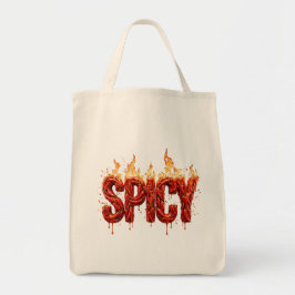 Kryddstark Chilipeppar Eld Typografi Mat Matlagnin Tygkasse