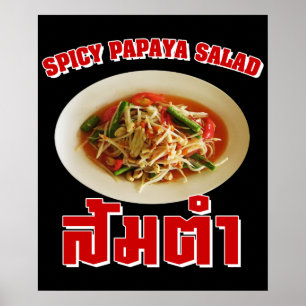 Kryddstark papayasalad [Som Tam] ... Thailändsk la Poster