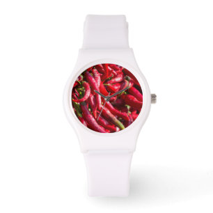 Kryddstark röd chili i staden Kalocsa Armbandsur