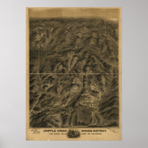 Krymplingbäck Colorado 1895 panorama- karta Poster