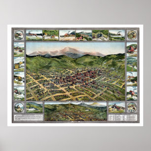 Krymplingbäck, panorama- karta för CO - 1896 Poster