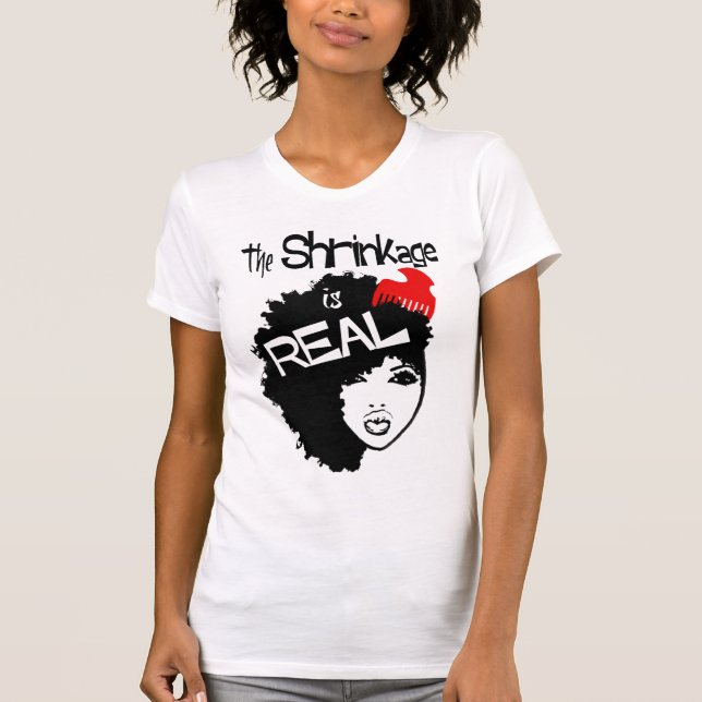 Krympningen är verkliga naturliga hårkvinna T Tee (Framsida)