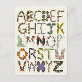 Kryp Alphabet - Insekt ThLED Kids Art Vykort